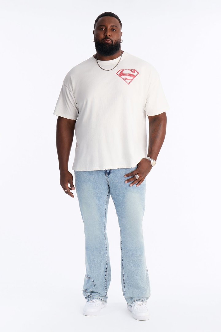 Stacked Skinny Flare Outlaw Hem Jean - Light Wash