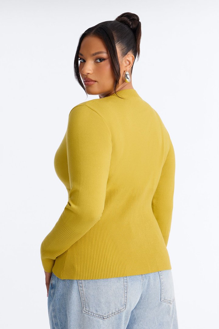 On A Daily Crew Neck Cardigan - Chartreuse