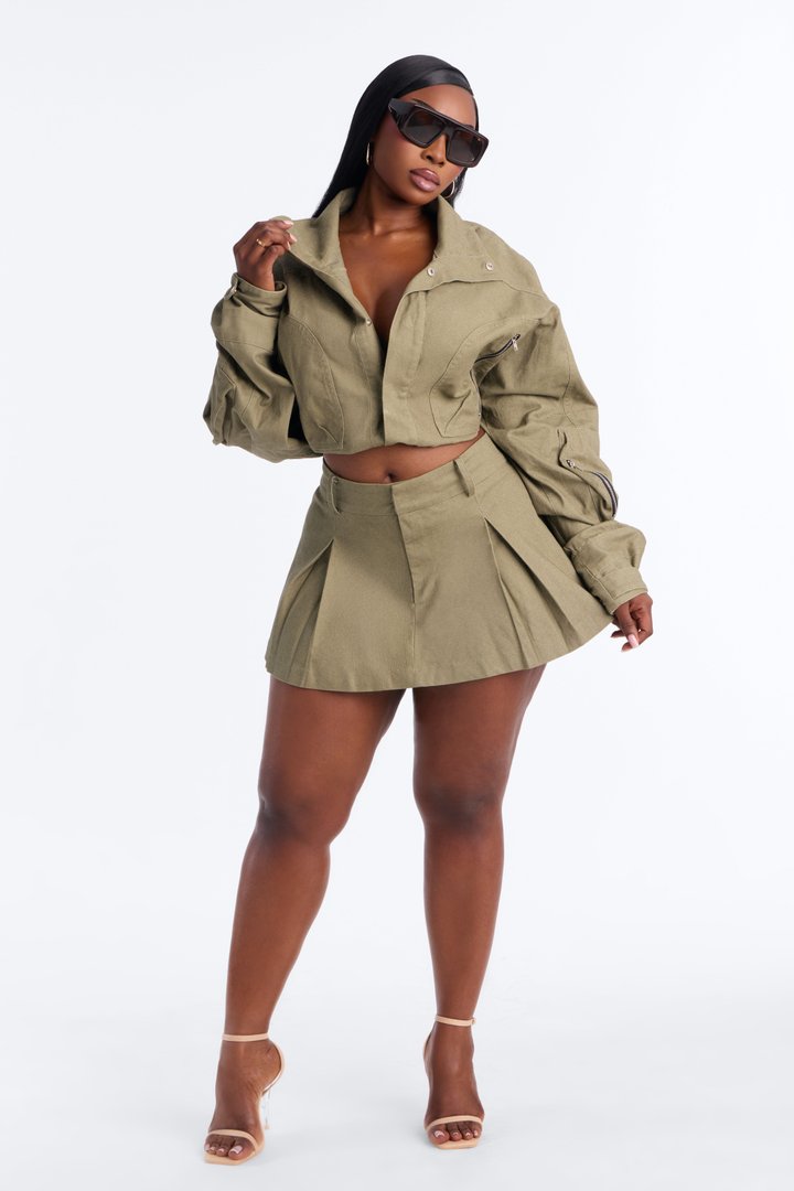 Hailey High Summer Skirt - Olive