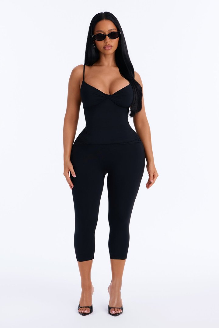 Second Skin Double Lined Twist Cami - Black