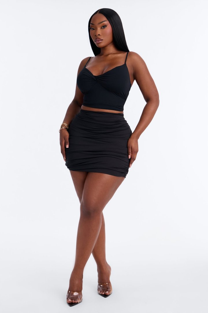 Second Skin Double Lined Twist Cami - Black