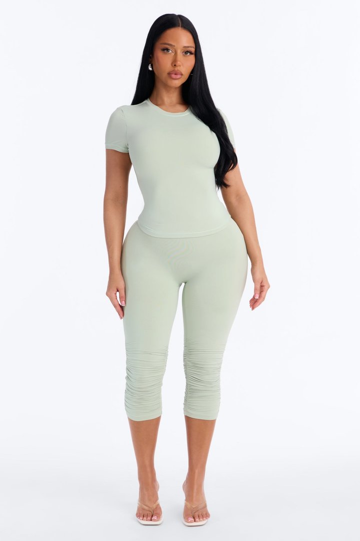 Second Skin Double Lined Short Sleeve Top - Mint