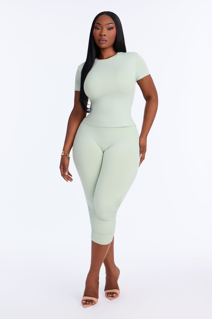 Second Skin Double Lined Short Sleeve Top - Mint