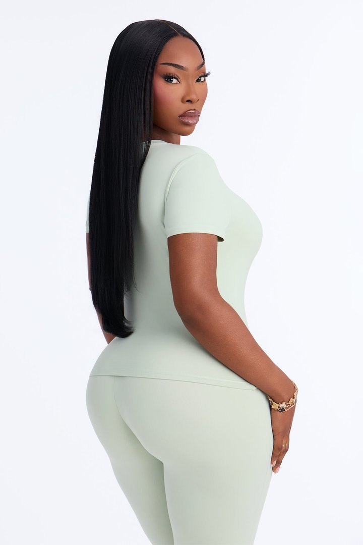 Second Skin Double Lined Short Sleeve Top - Mint