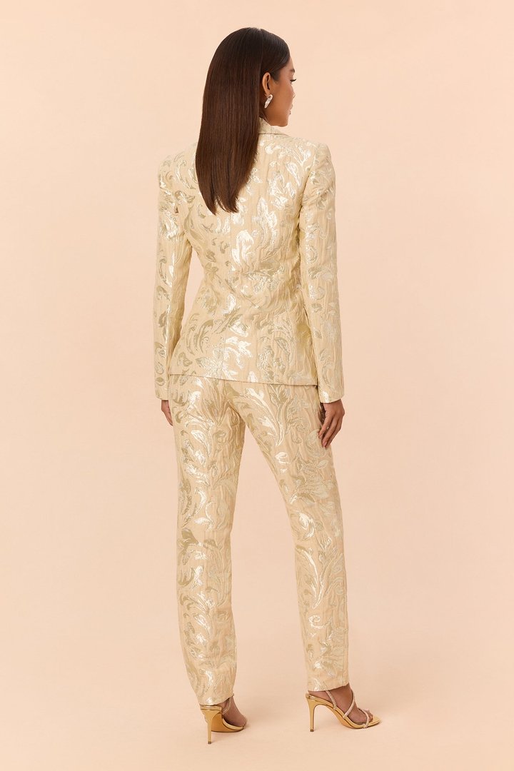 Kimberly Blazer Jacquard Set - Nude/combo