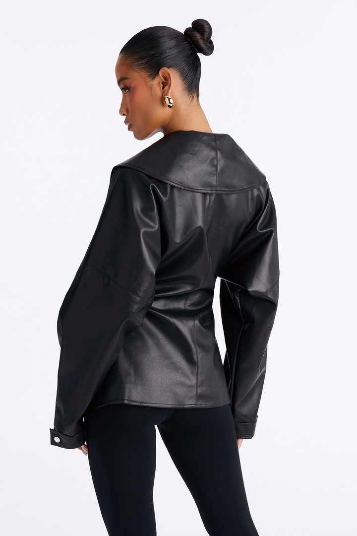 She's Fierce Faux Leather Moto Jacket - Black