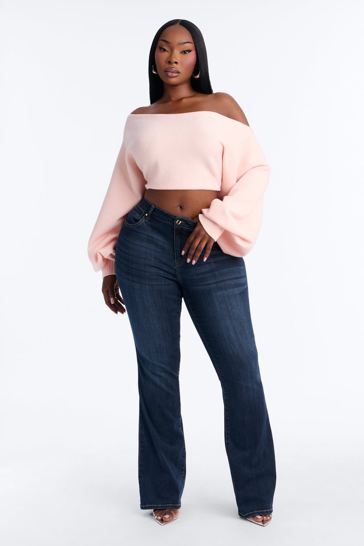 Love Away One Shoulder Sweater Top - Light Pink