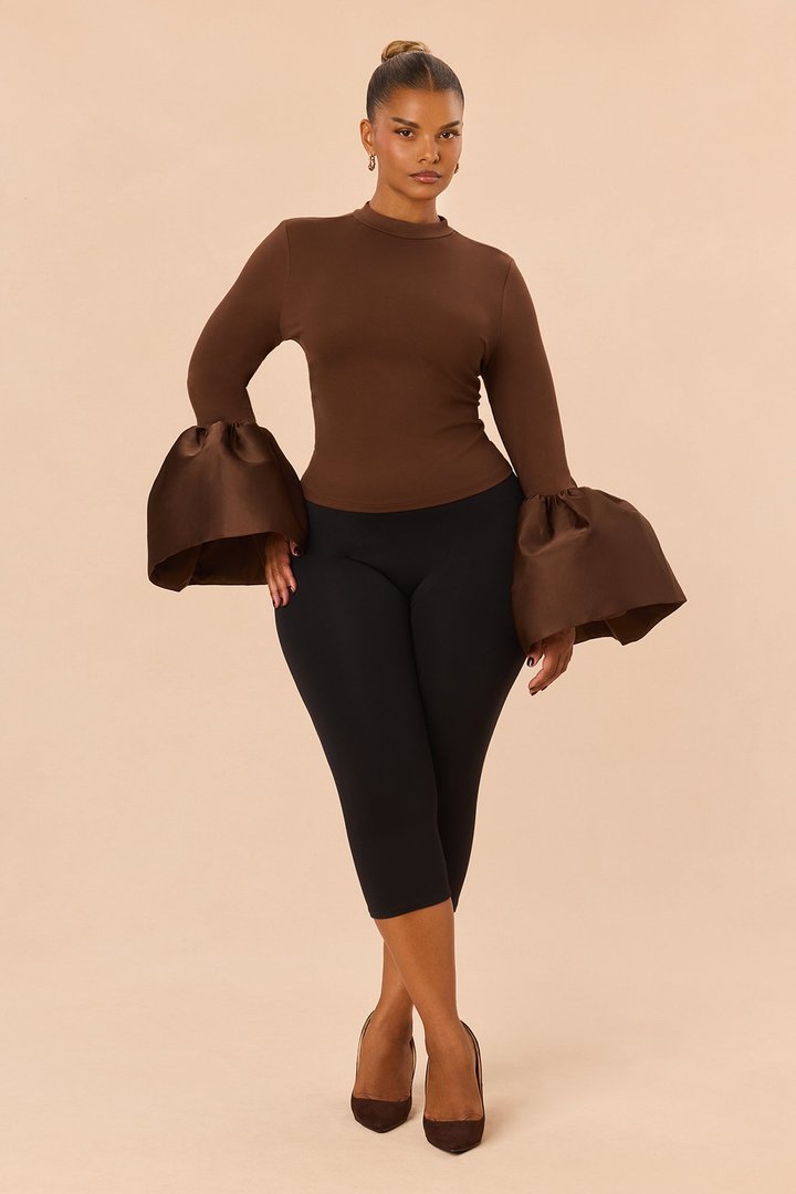 Estelle Bell Sleeve Top - Chocolate