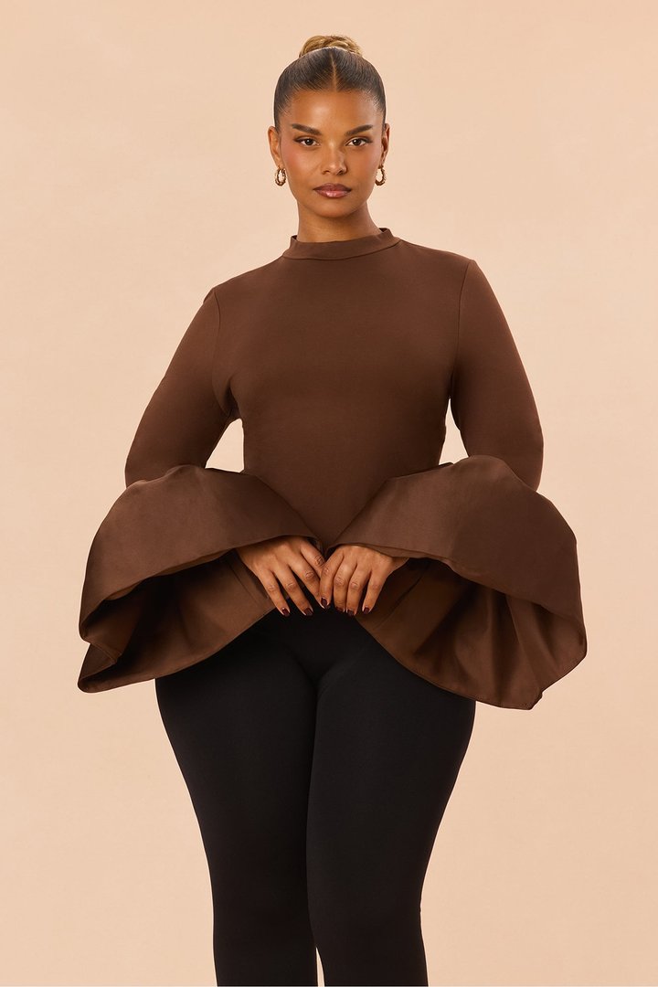 Estelle Bell Sleeve Top - Chocolate
