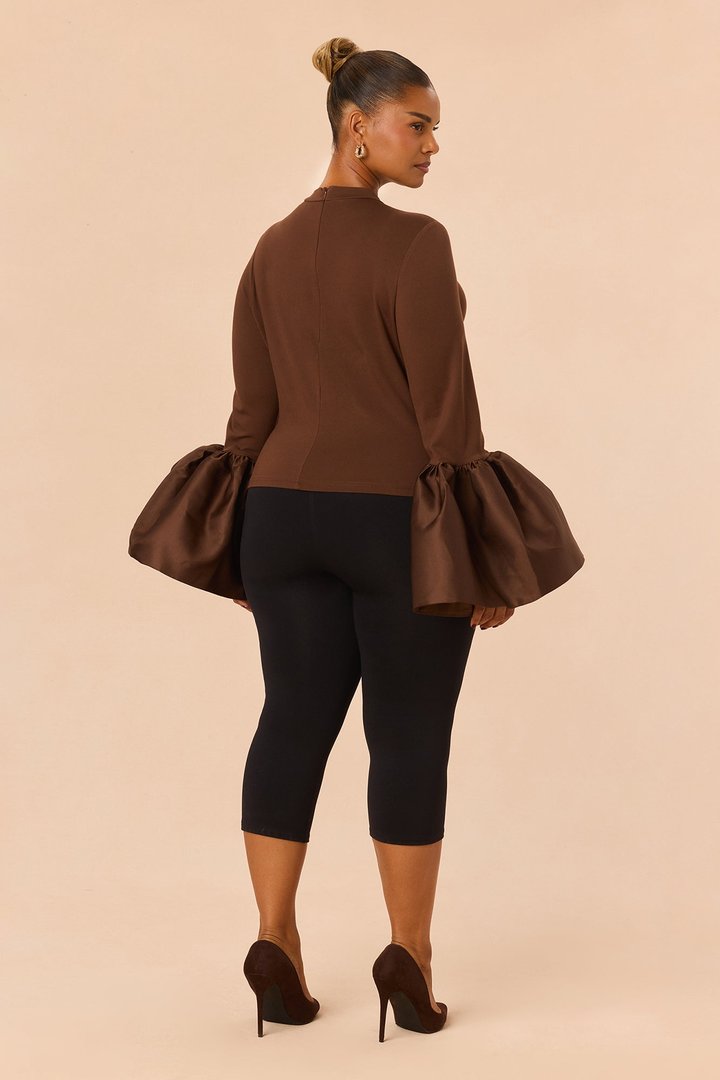 Estelle Bell Sleeve Top - Chocolate