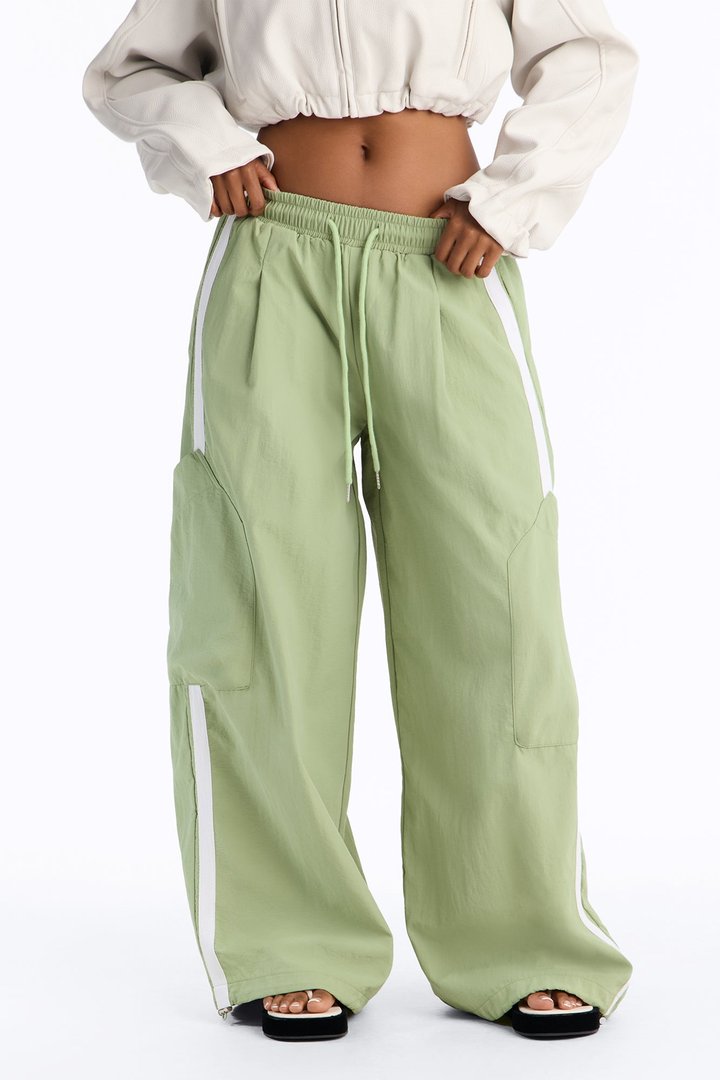 Serenity Side Stripe Cargo Pocket Jogger - Sage