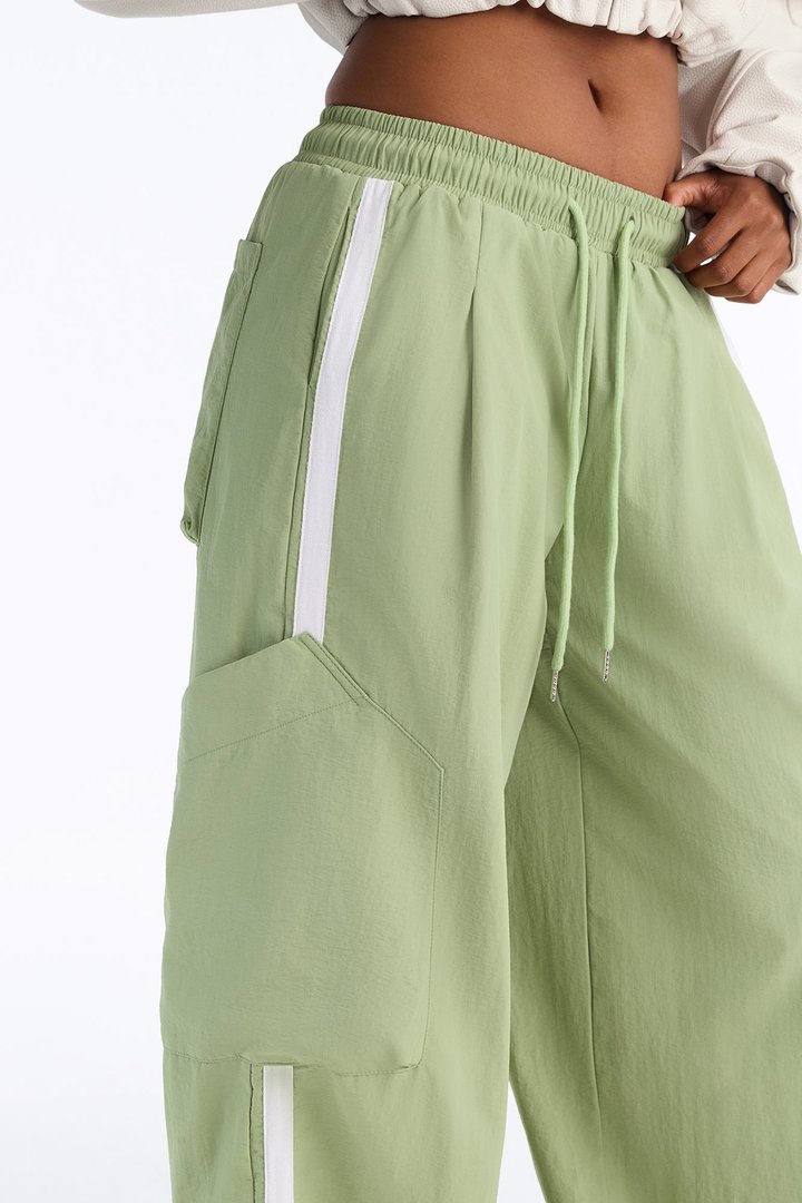Serenity Side Stripe Cargo Pocket Jogger - Sage