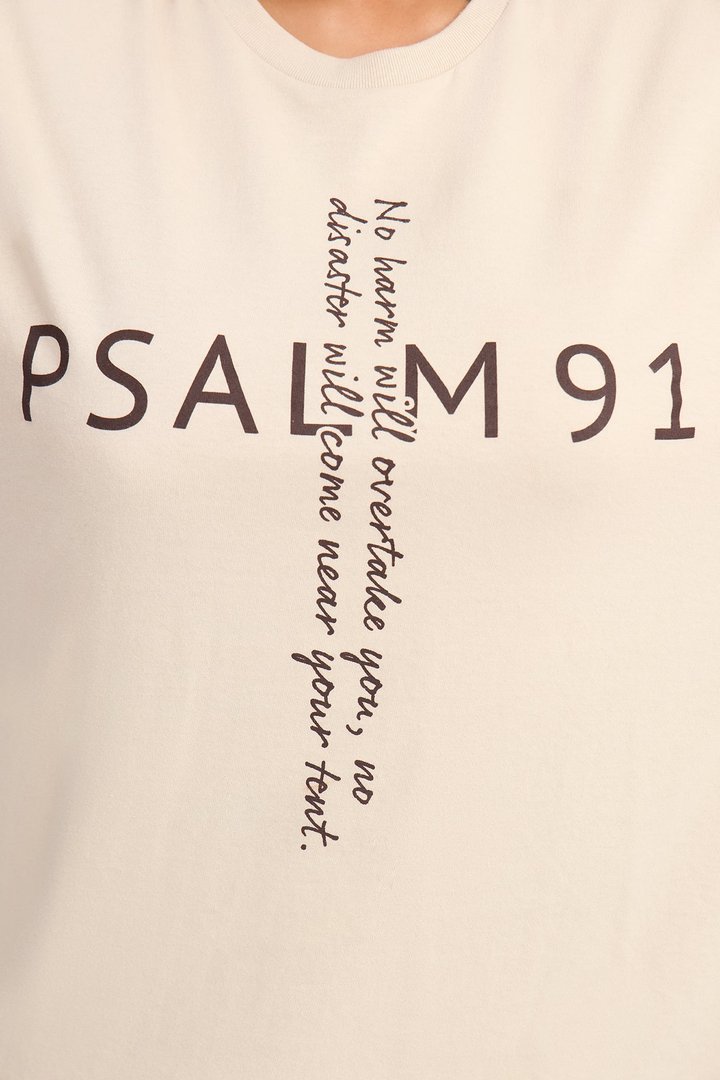 Psalm Cross Oversized Tee - Taupe