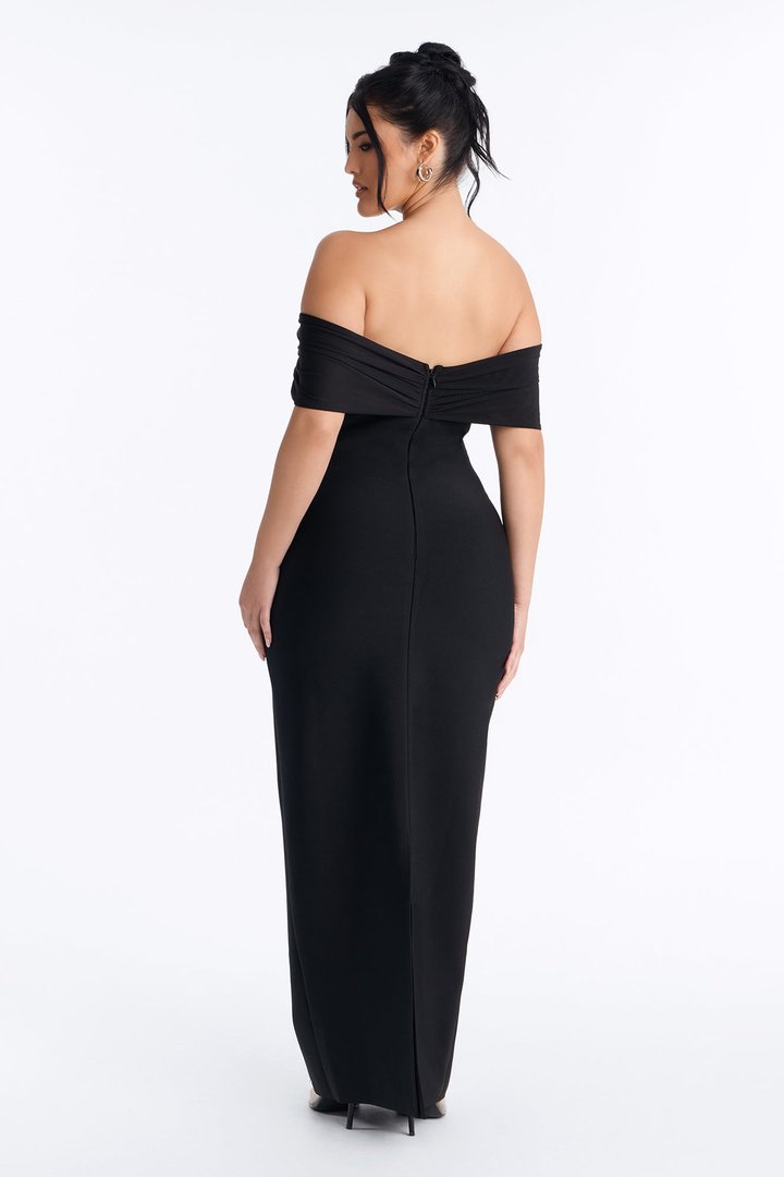 Midnight Crush Embellished Bandage Gown - Black