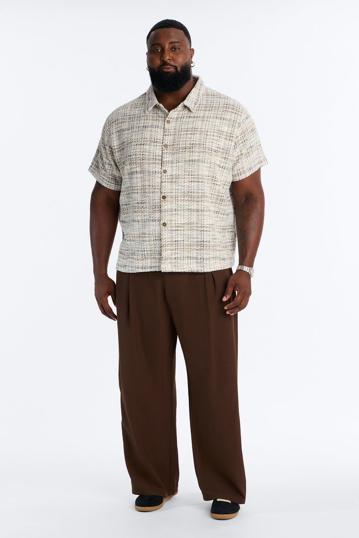 Rodeo Boucle Button Up Shirt - Cream/combo
