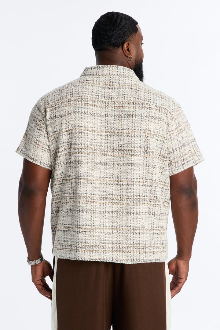 Rodeo Boucle Button Up Shirt - Cream/combo