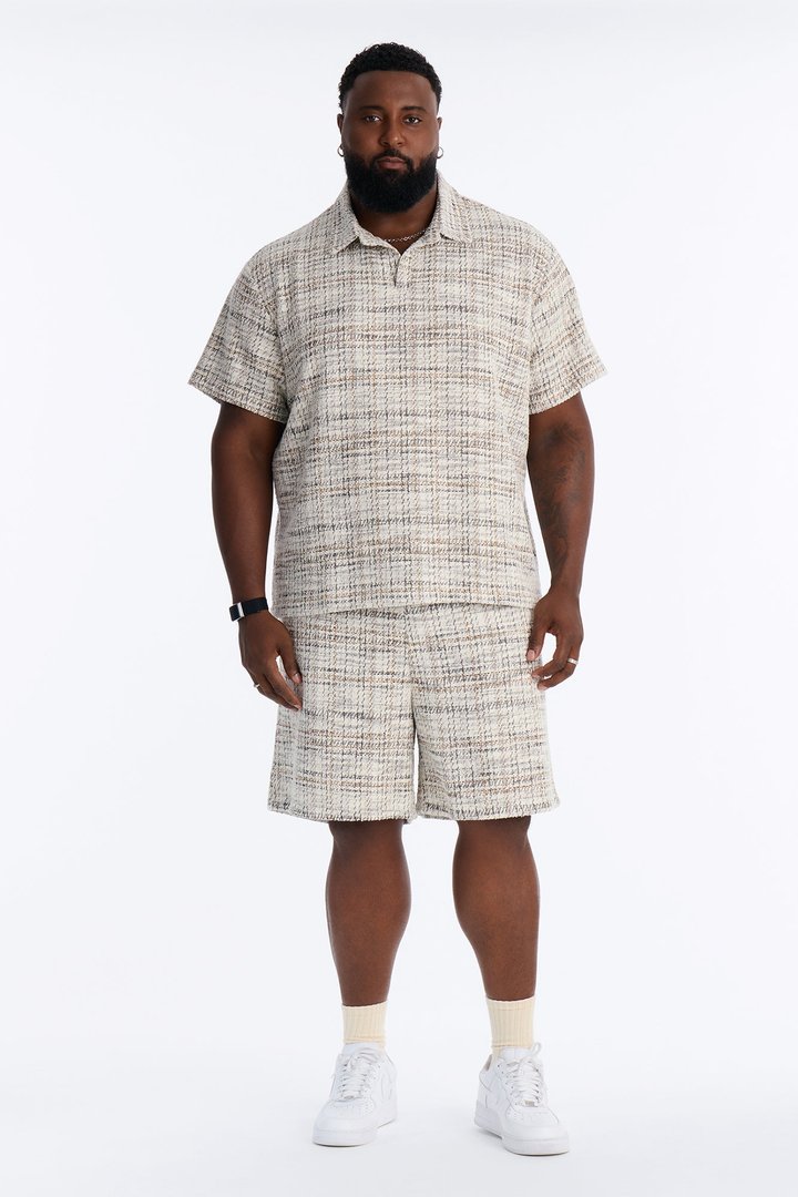 Rodeo Boucle Johnny Collar Polo - Cream/combo