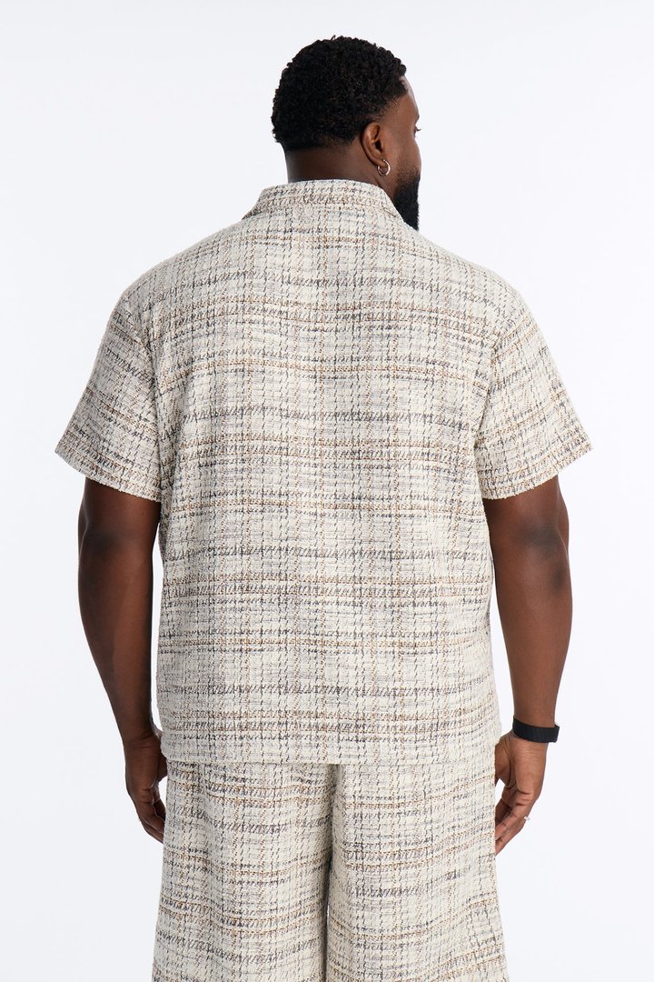 Rodeo Boucle Johnny Collar Polo - Cream/combo