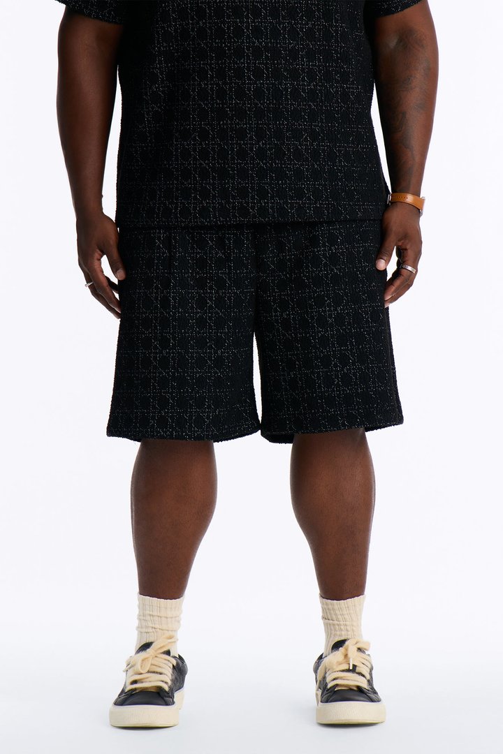 Static Textured Relaxed Short - Black