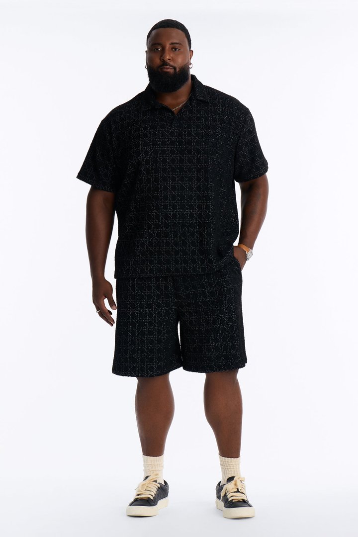 Static Textured Relaxed Short - Black