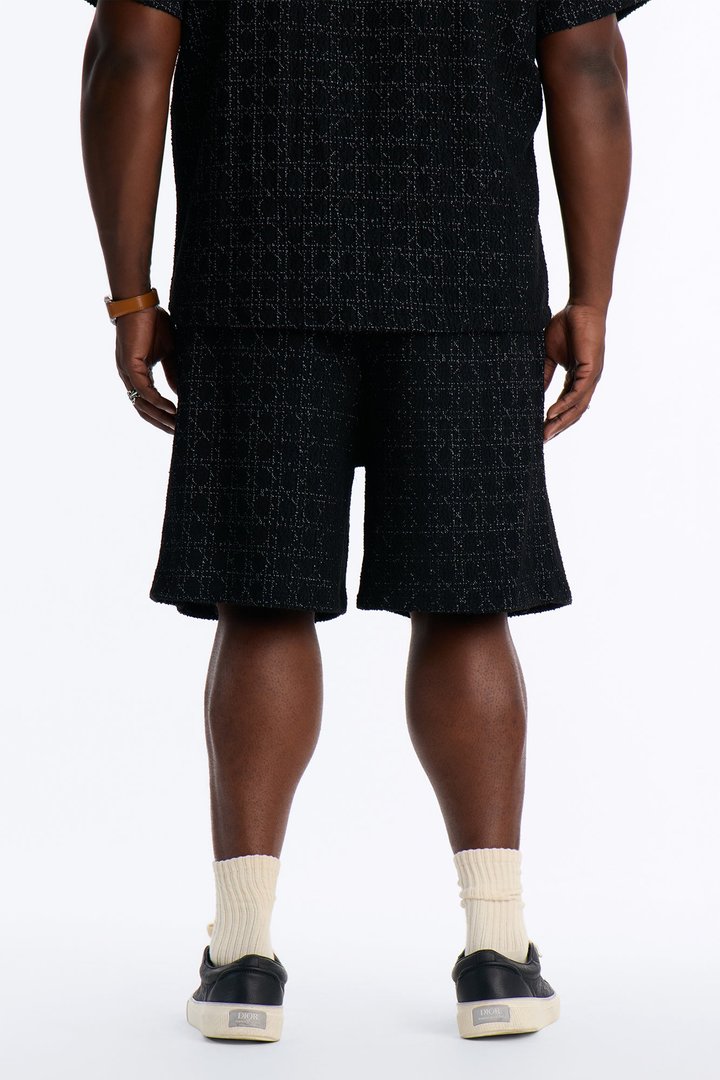 Static Textured Relaxed Short - Black