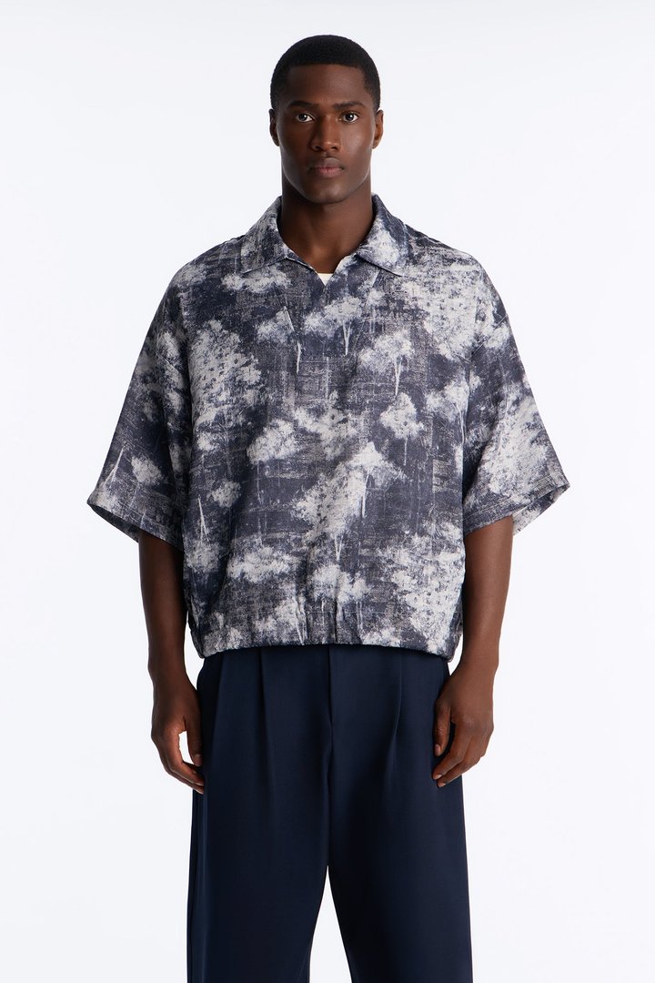 Shadow Grove Johnny Collar Polo - Blue