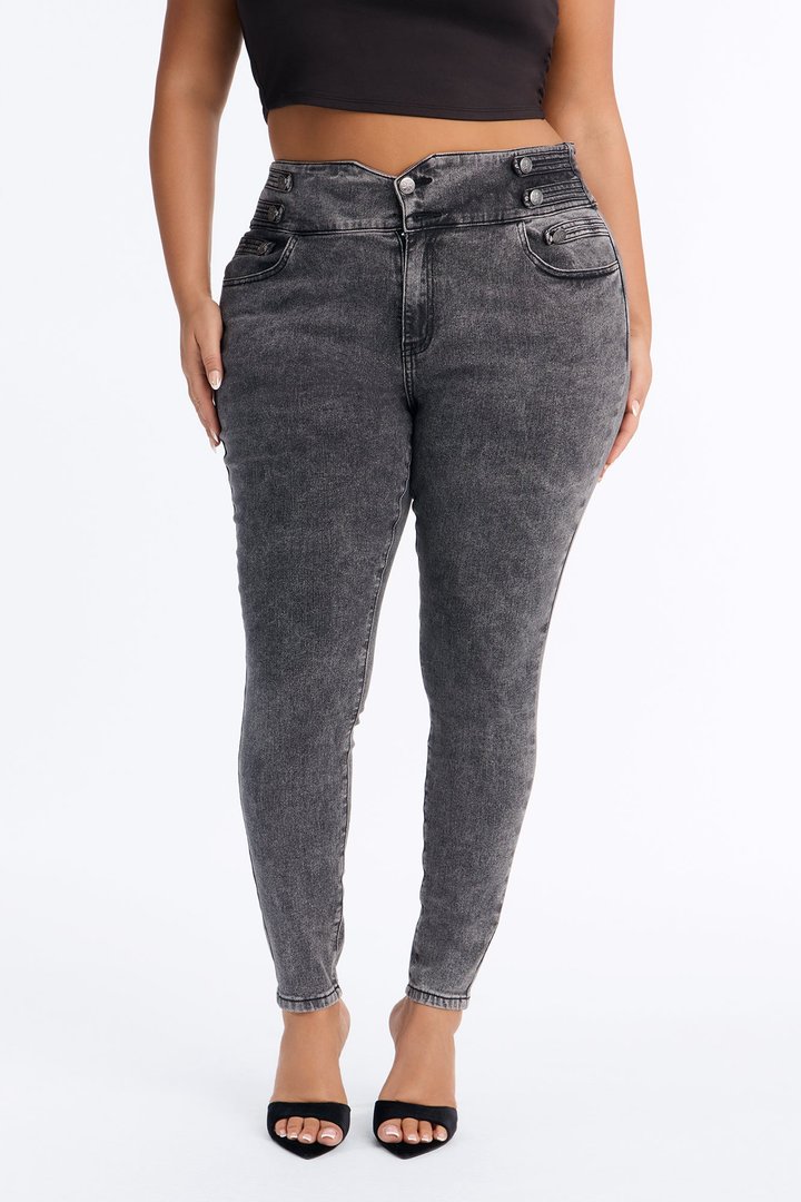 Midnight Empress High Rise Stretch Skinny Jeans - Black Wash