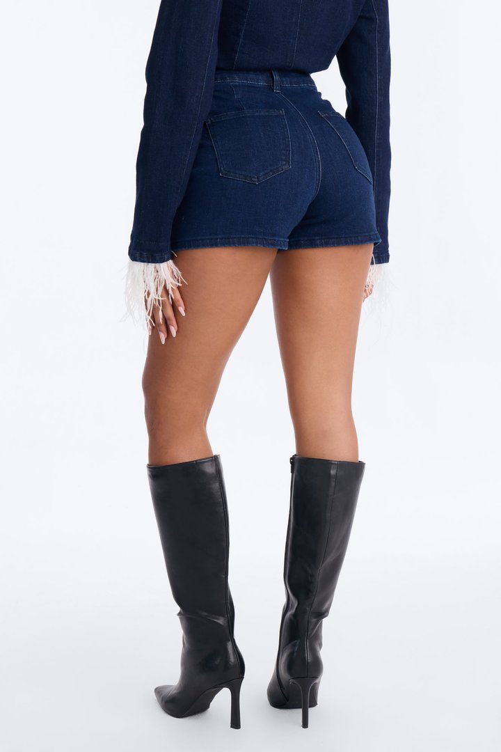 High Rank Energy Denim Shorts - Dark Wash