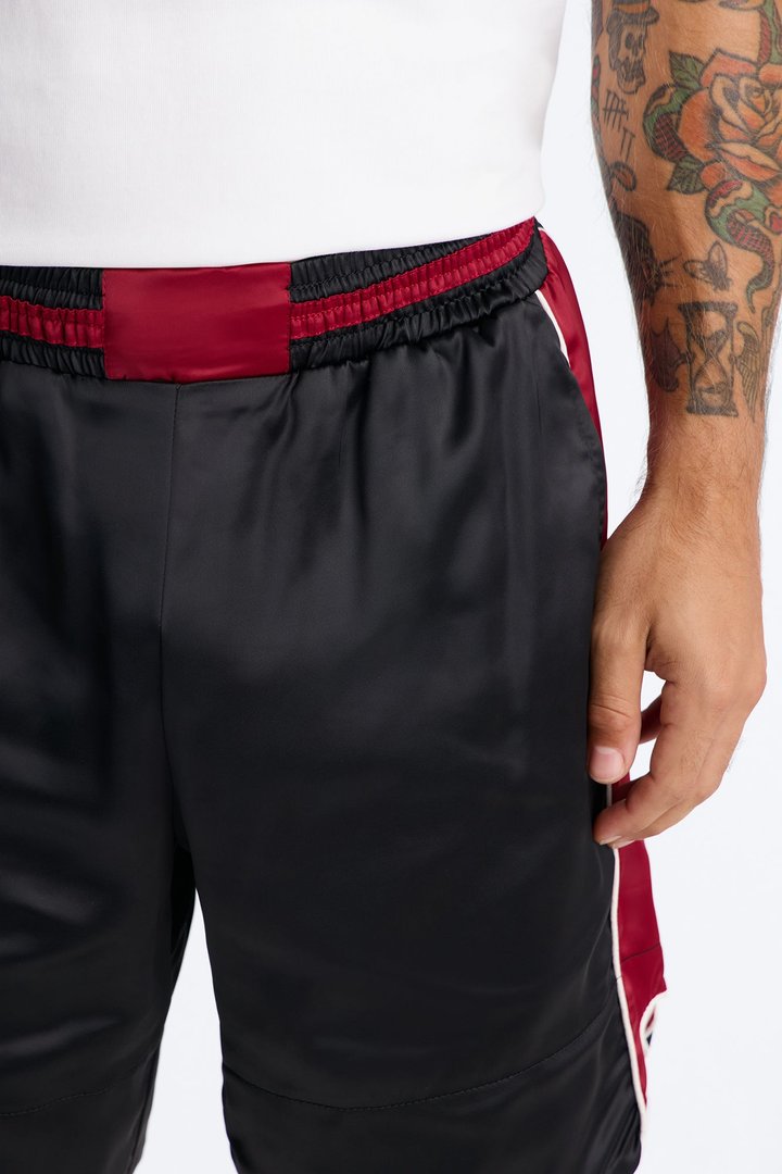 Relaxed Satin Boxing Short - Black/combo