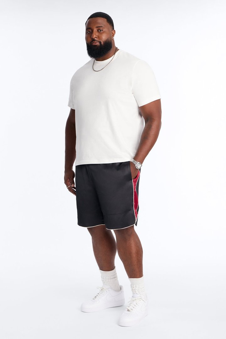 Relaxed Satin Boxing Short - Black/combo