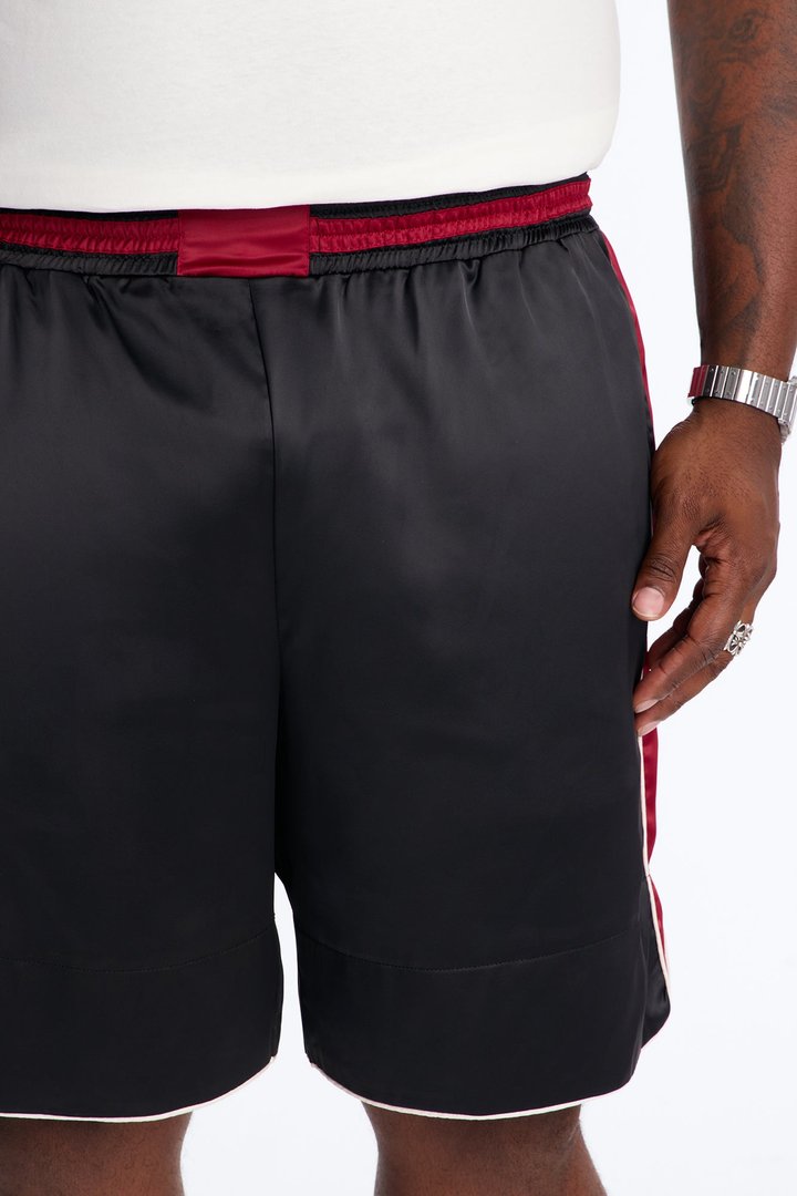 Relaxed Satin Boxing Short - Black/combo