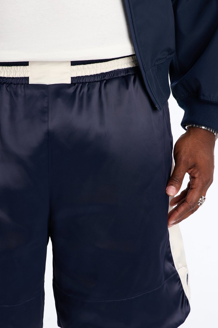 Relaxed Satin Boxing Short - Navy/combo