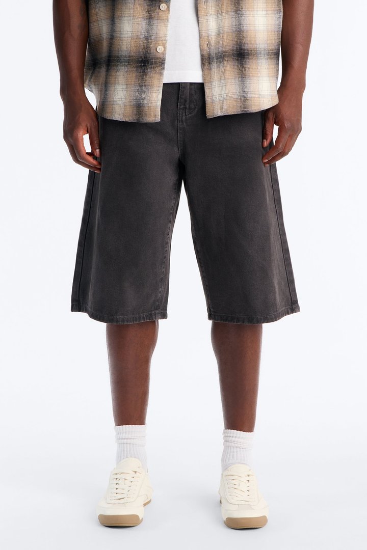 Sludge Slate Baggy Denim Short - Washed Black