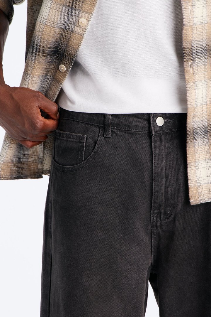 Sludge Slate Baggy Denim Short - Washed Black