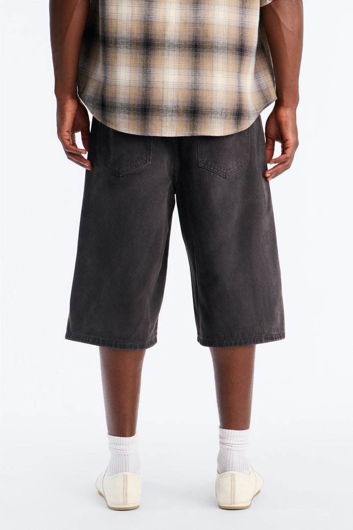 Sludge Slate Baggy Denim Short - Washed Black