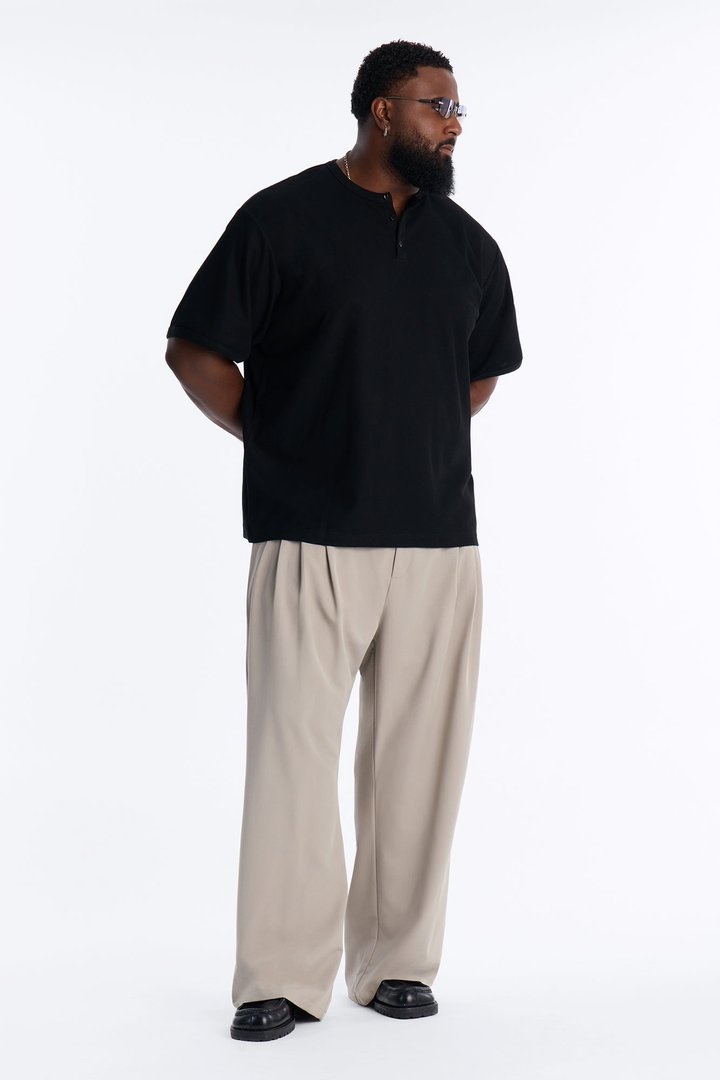 Cam Wide Leg Pleated Trouser - Light Grey