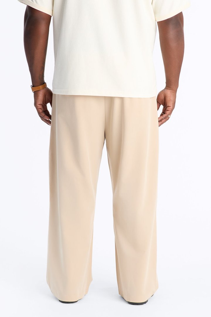 Cam Wide Leg Pleated Trouser - Tan
