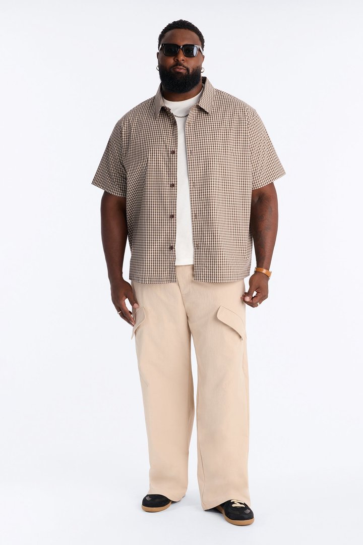 Cargo Wide Leg Tech Pant - Taupe