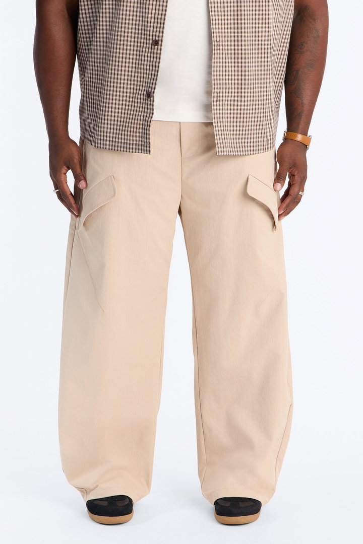 Cargo Wide Leg Tech Pant - Taupe