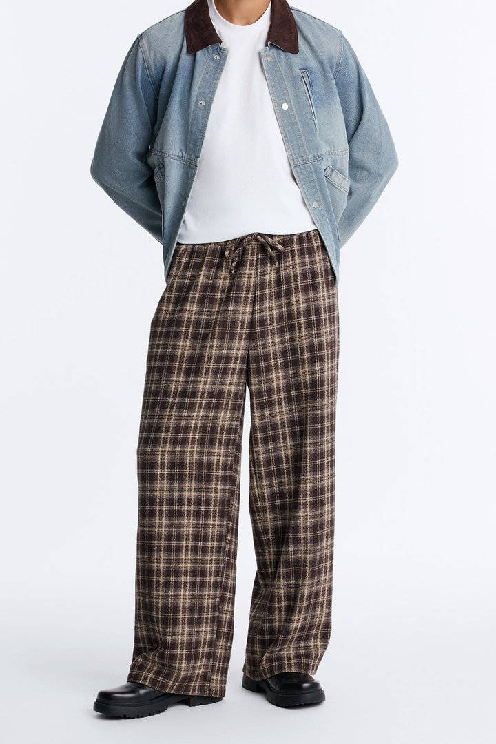 Lazy Plaid Baggy Pant - Brown/combo