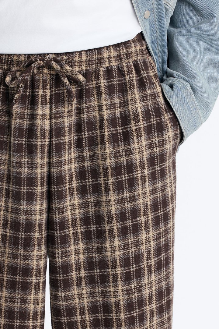 Lazy Plaid Baggy Pant - Brown/combo