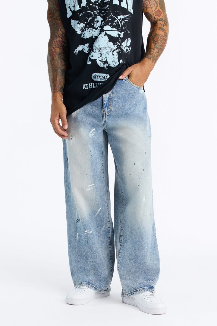 Gallery Distressed Baggy Jean - Medium Wash