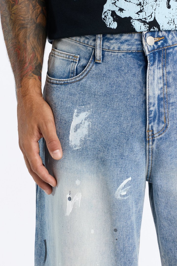 Gallery Distressed Baggy Jean - Medium Wash