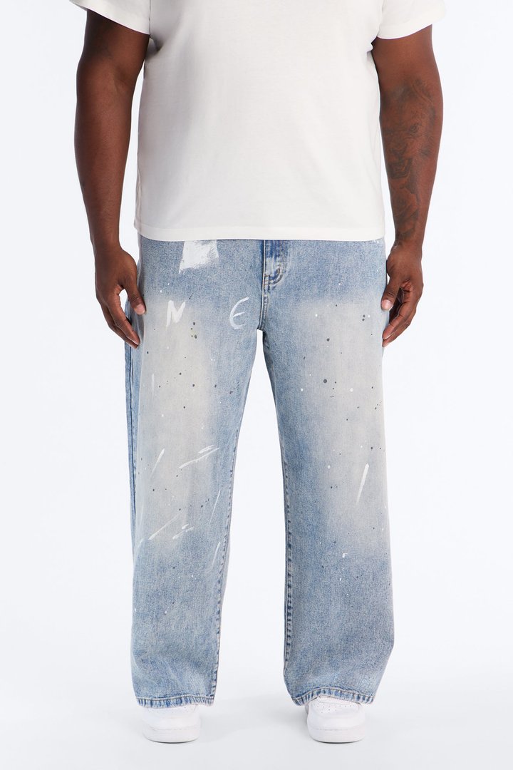 Gallery Distressed Baggy Jean - Medium Wash