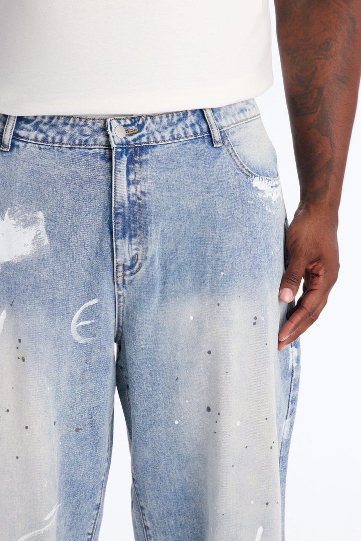 Gallery Distressed Baggy Jean - Medium Wash