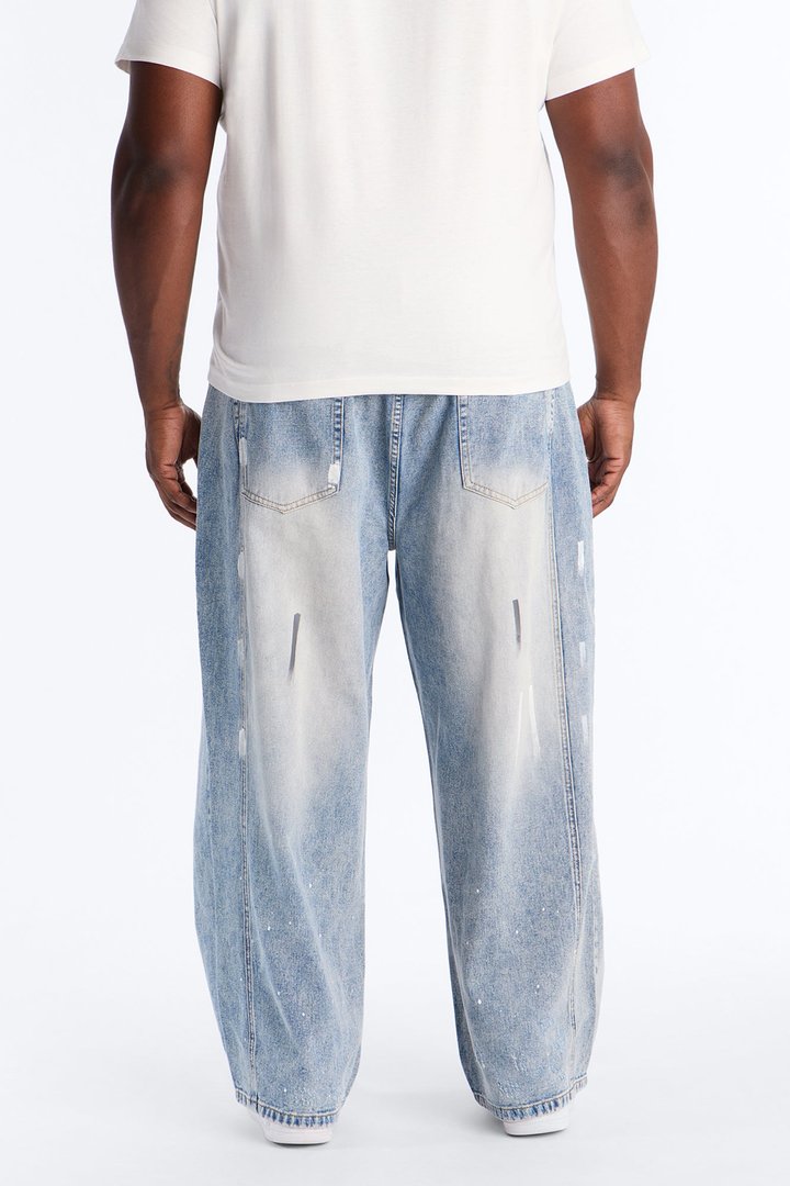 Gallery Distressed Baggy Jean - Medium Wash