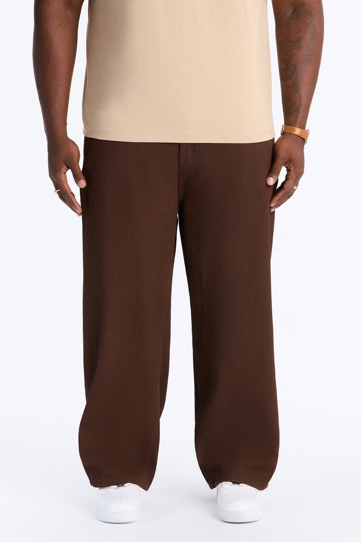 Overland Waxed Baggy Jean - Brown