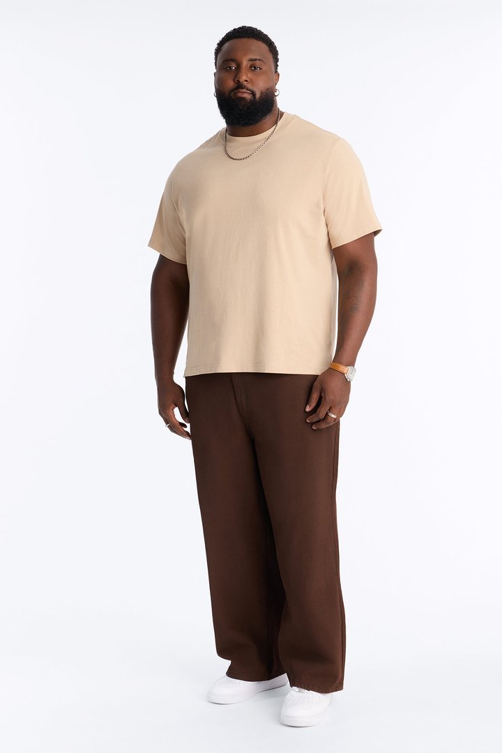 Overland Waxed Baggy Jean - Brown