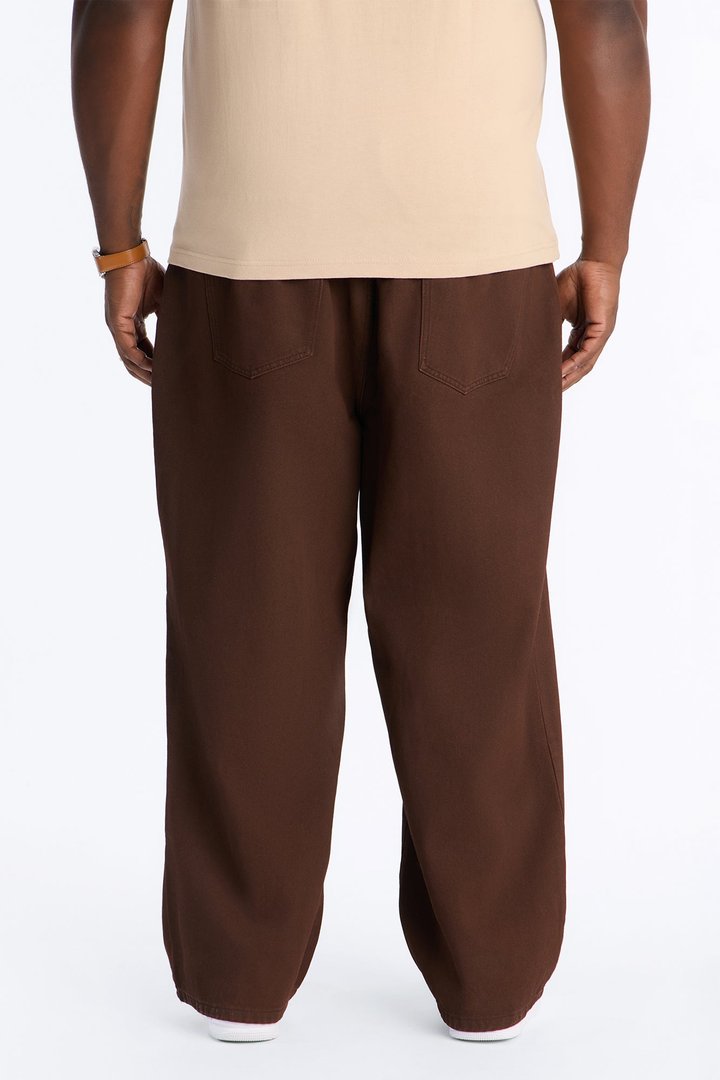 Overland Waxed Baggy Jean - Brown