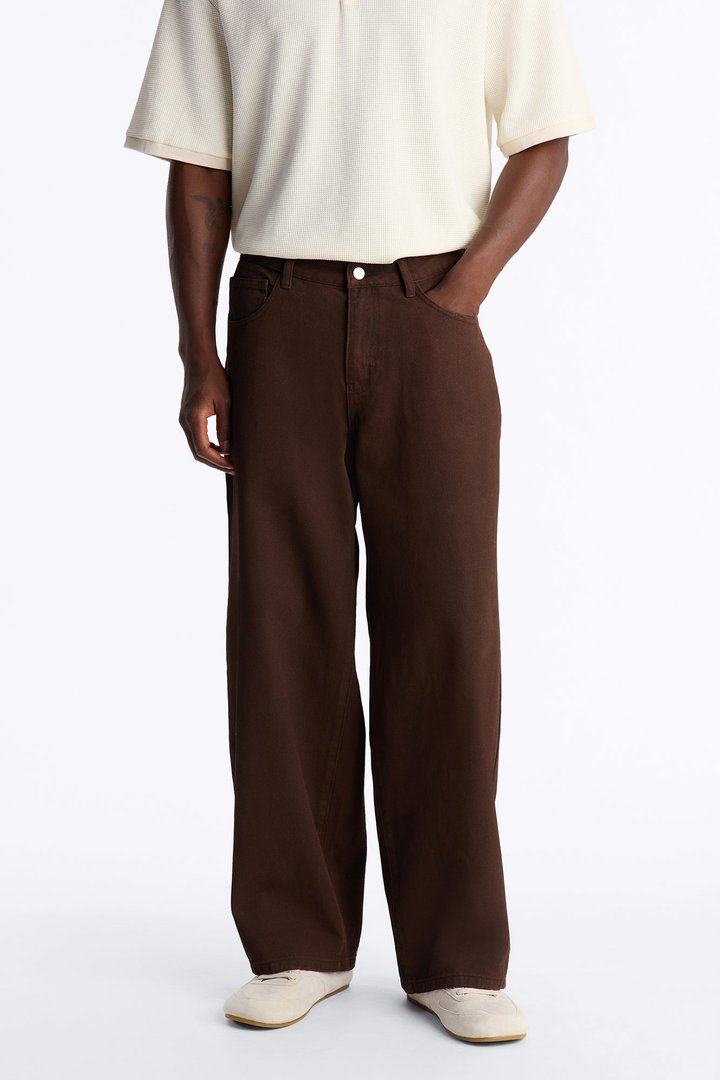 Overland Waxed Baggy Jean - Brown